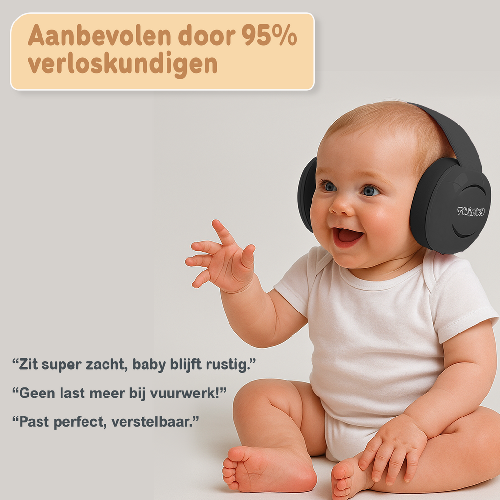 Twinky Baby Muffy's - Gehoorbescherming voor Baby en Peuter - Zwart