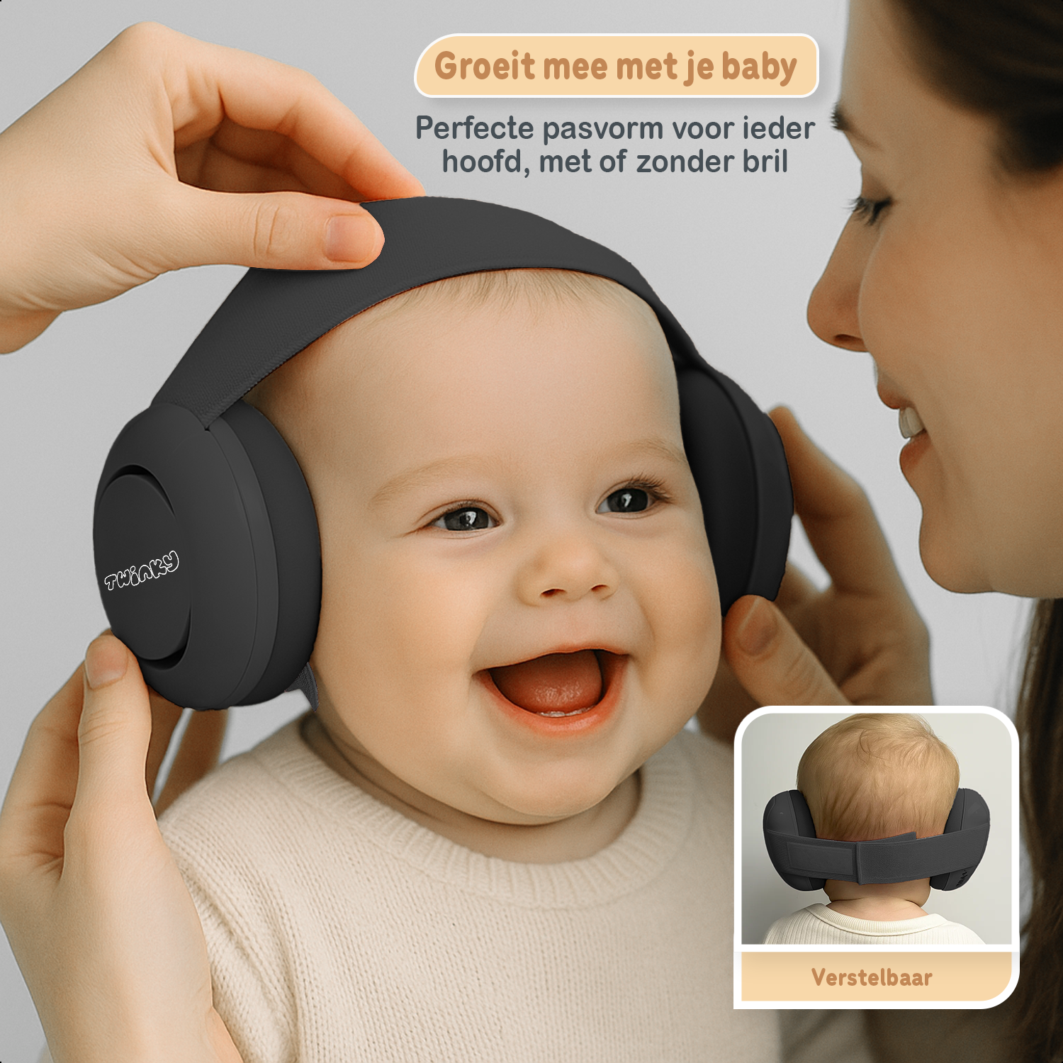 Twinky Baby Muffy's - Gehoorbescherming voor Baby en Peuter - Zwart